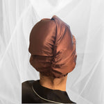 Coffee Double Silk Bonnet -  Silk Night Cap - Forster's Finery Fine Silk Products