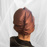 Coffee Double Silk Bonnet - Silk Night Cap - Forster's Finery Fine Silk Products