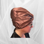 Coffee Double Silk Bonnet -  Silk Night Cap - Forster's Finery Fine Silk Products