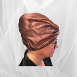 Coffee Double Silk Bonnet - Silk Night Cap - Forster's Finery Fine Silk Products