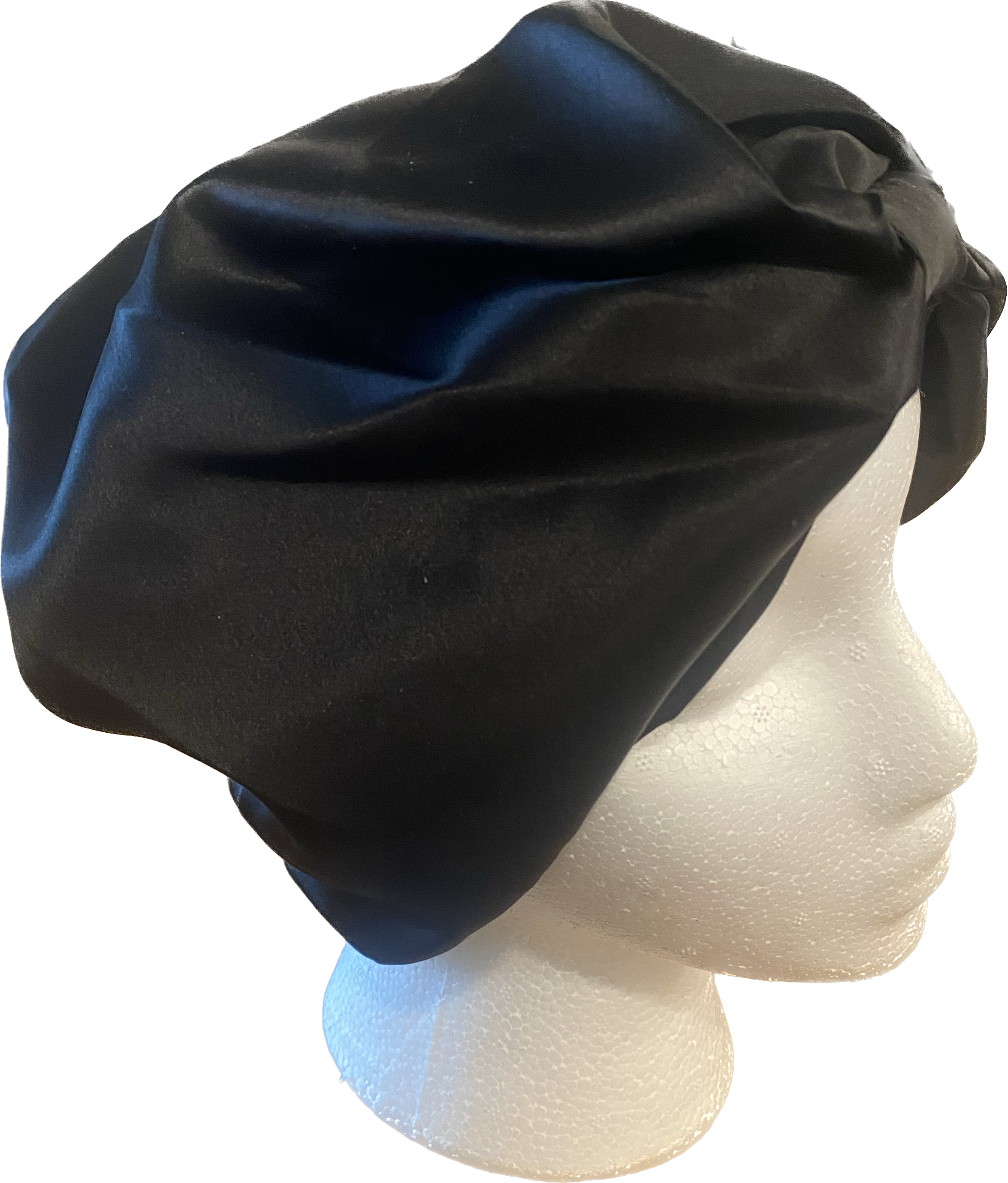  Black Square Silk Night Cap/Bonnet - Black Square Silk Night Cap/Bonnet -  -  - Luxurious Fine Silk by Forsters Finery