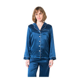  Women's Navy Blue Pajama Set - Women's Navy Blue Pajama Set -  -  - Luxurious Fine Silk by Forsters Finery