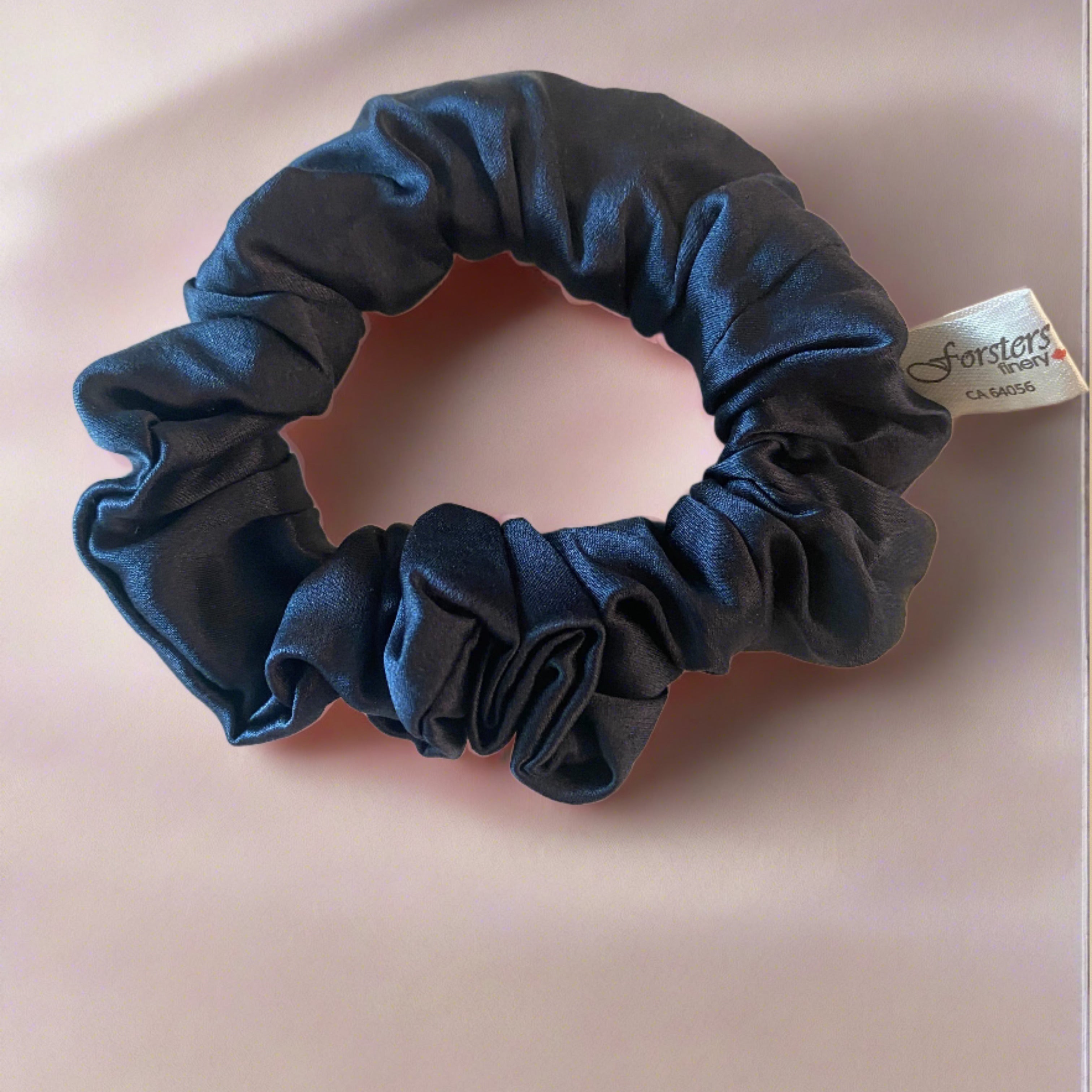  Navy Silk Hair Scrunchie - Navy Silk Hair Scrunchie -  -  - fine silk products by Forsters Finery