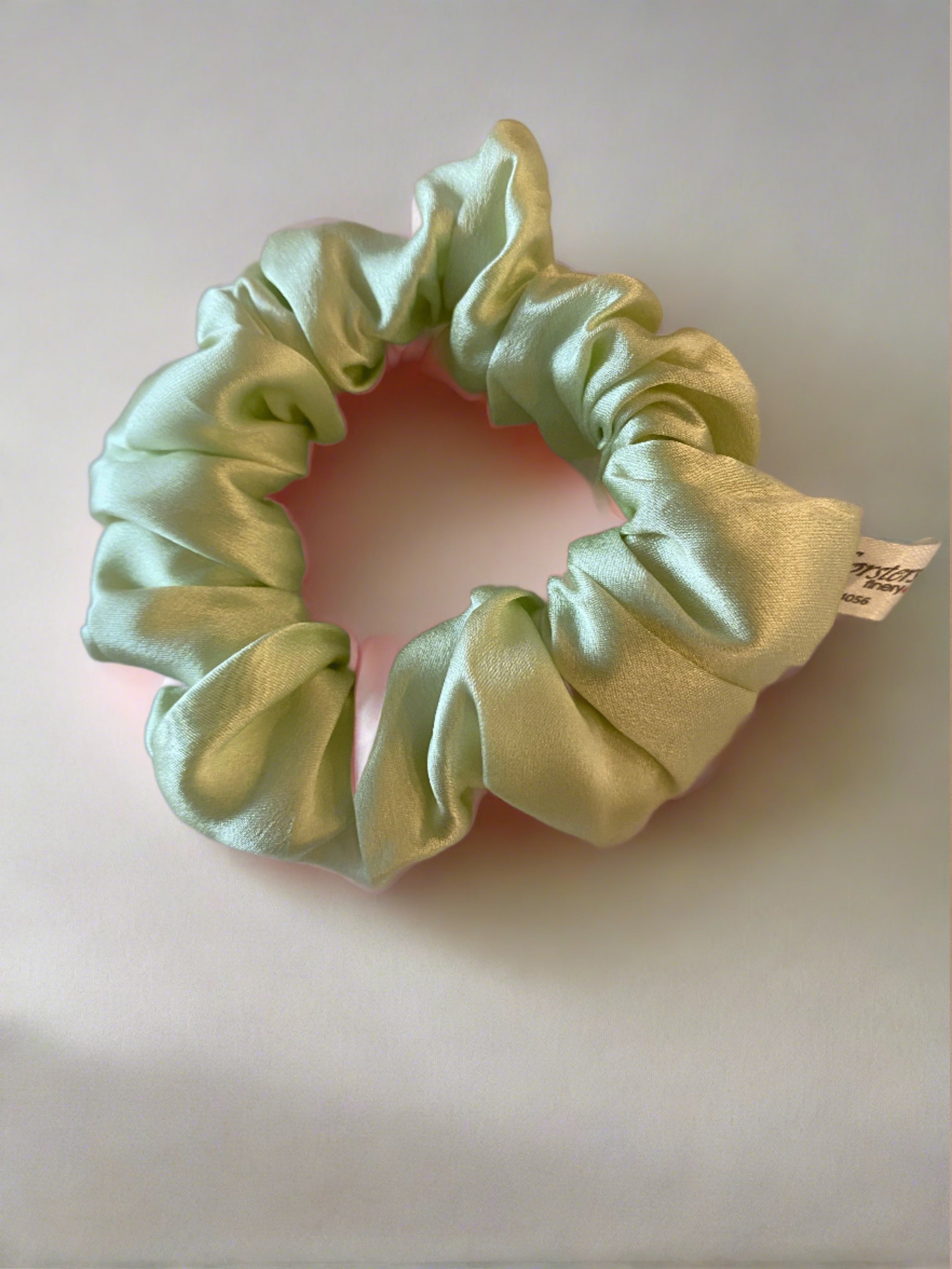  Lime Silk Hair Scrunchie - Lime Silk Hair Scrunchie -  -  - Luxurious Fine Silk by Forsters Finery