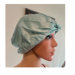 Aqua Square Silk Night Cap/Bonnet -  Silk Night Cap - Forster's Finery Fine Silk Products