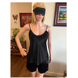 Women's Mulberry Silk Camisole Pajama Set Black -  Silk Pajama - Forster's Finery Fine Silk Products