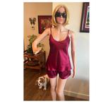 Women's Wine Mulberry Silk Camisole Pajama Set -  Silk Pajama - Forster's Finery Fine Silk Products