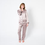 Women's Taupe Mulberry Silk Pajama Set -  Silk Pajama - Forster's Finery Fine Silk Products