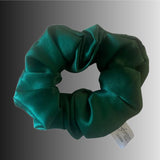 Silk Hair Scrunchy Dark Green