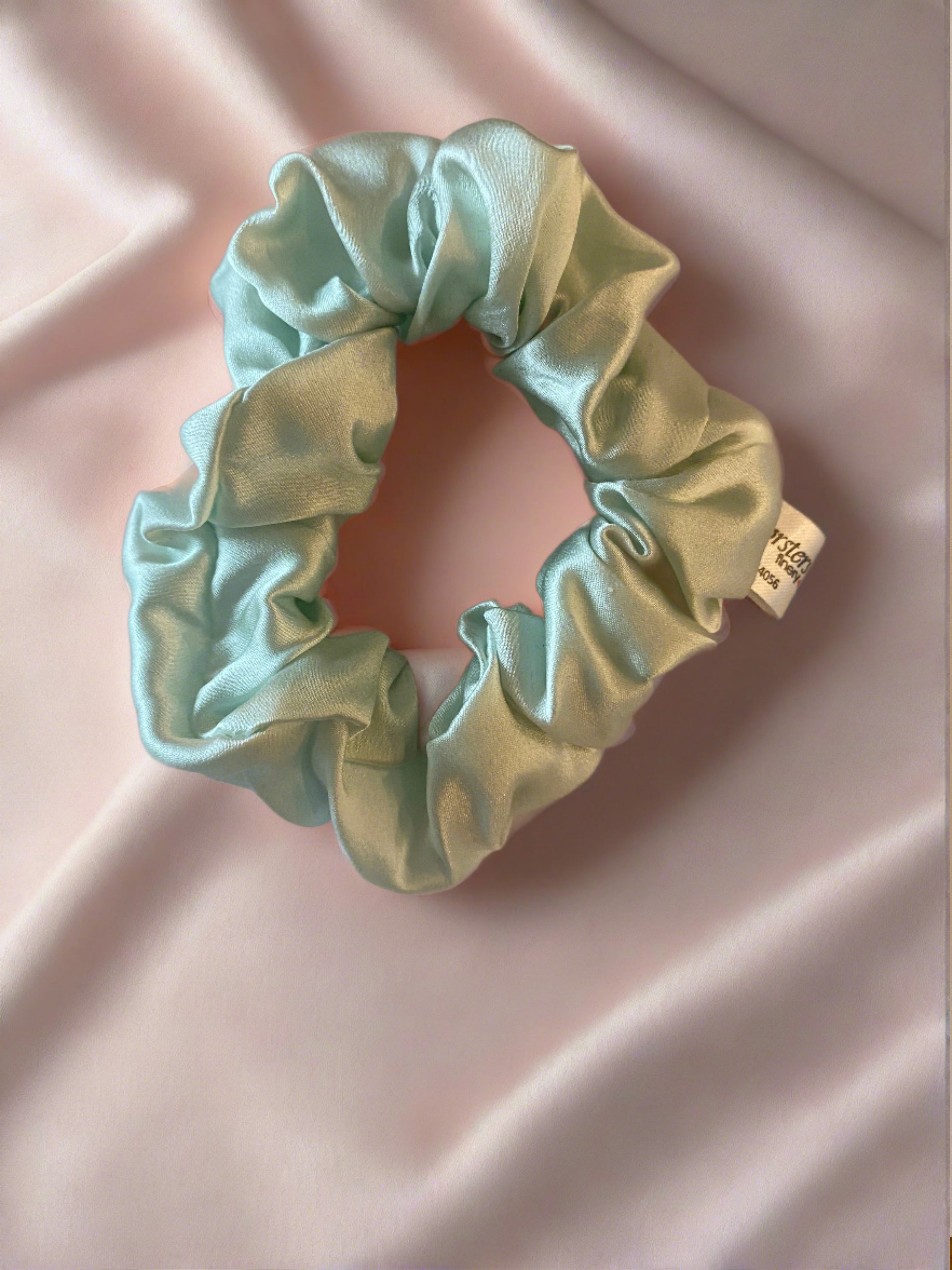  Mint Silk Hair Scrunchie - Mint Silk Hair Scrunchie -  -  - Luxurious Fine Silk by Forsters Finery