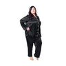 Women's Plus Size Mulberry Silk Pajama Set Black -  Silk Pajama - Forster's Finery Fine Silk Products