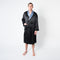  Men's Black Robe with Twilight Collar - Plus Size - 1002 -  - fine silk products by Forsters Finery