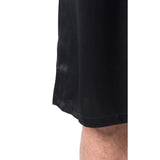Men's Mulberry Silk Robe Black with Twilight Blue Collar -  Silk Robes - Forster's Finery Fine Silk Products