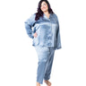 Women's Plus Size Mulberry Silk Pajama Set Twilight Blue -  Silk Pajama - Forster's Finery Fine Silk Products