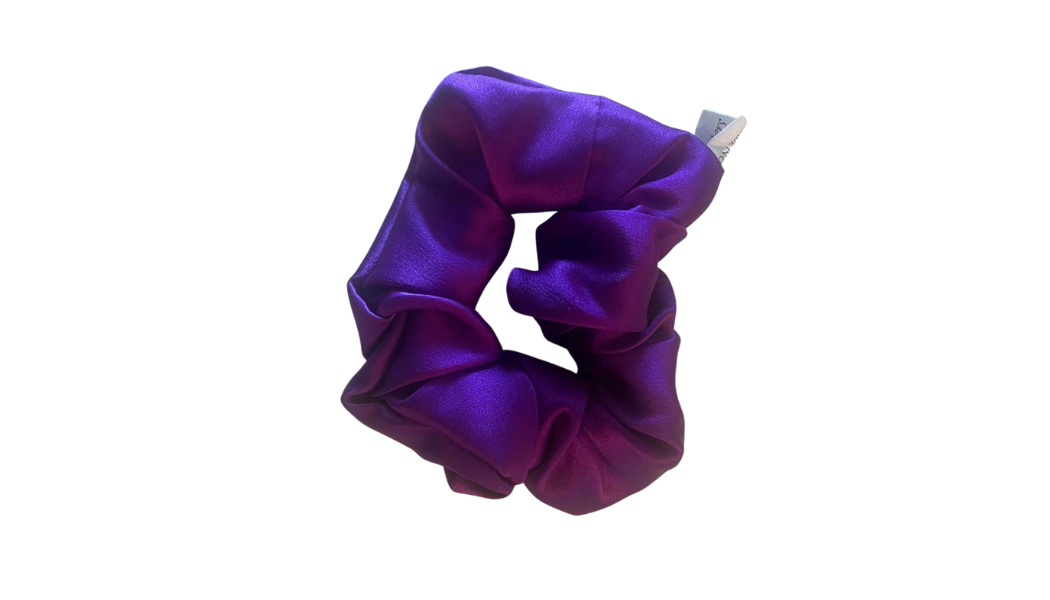 Purple Silk Hair Scrunchie -  Silk Scrunchy - Forster's Finery Fine Silk Products