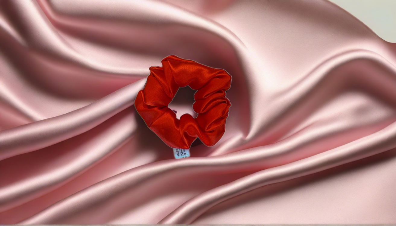  Red Silk Hair Scrunchie - Red Silk Hair Scrunchie -  -  - Luxurious Fine Silk by Forsters Finery