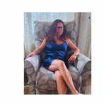 Women's Short Nightgown Mulberry Silk  Navy -  Silk Nightgown - Forster's Finery Fine Silk Products