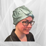 Silk Night Cap/Bonnet Double Layer Sage