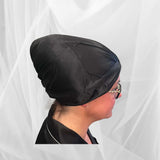 Black Silk Bonnet -  Silk Night Cap - Forster's Finery Fine Silk Products