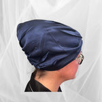 Navy Silk Bonnet -  Silk Night Cap - Forster's Finery Fine Silk Products