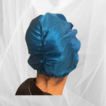 Azure Double Silk Bonnet -  Silk Night Cap - Forster's Finery Fine Silk Products
