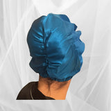 Azure Double Silk Bonnet -  Silk Night Cap - Forster's Finery Fine Silk Products