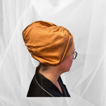 Copper Double Silk Bonnet -  Silk Night Cap - Forster's Finery Fine Silk Products