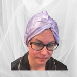 Lilac Double Silk Bonnet -  Silk Night Cap - Forster's Finery Fine Silk Products