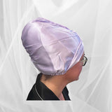 Lilac Double Silk Bonnet -  Silk Night Cap - Forster's Finery Fine Silk Products
