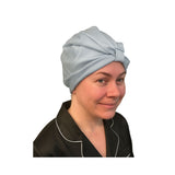 Silk Night Cap/Bonnet Double Layer Lt Blue -  Silk Night Cap - Forster's Finery Fine Silk Products