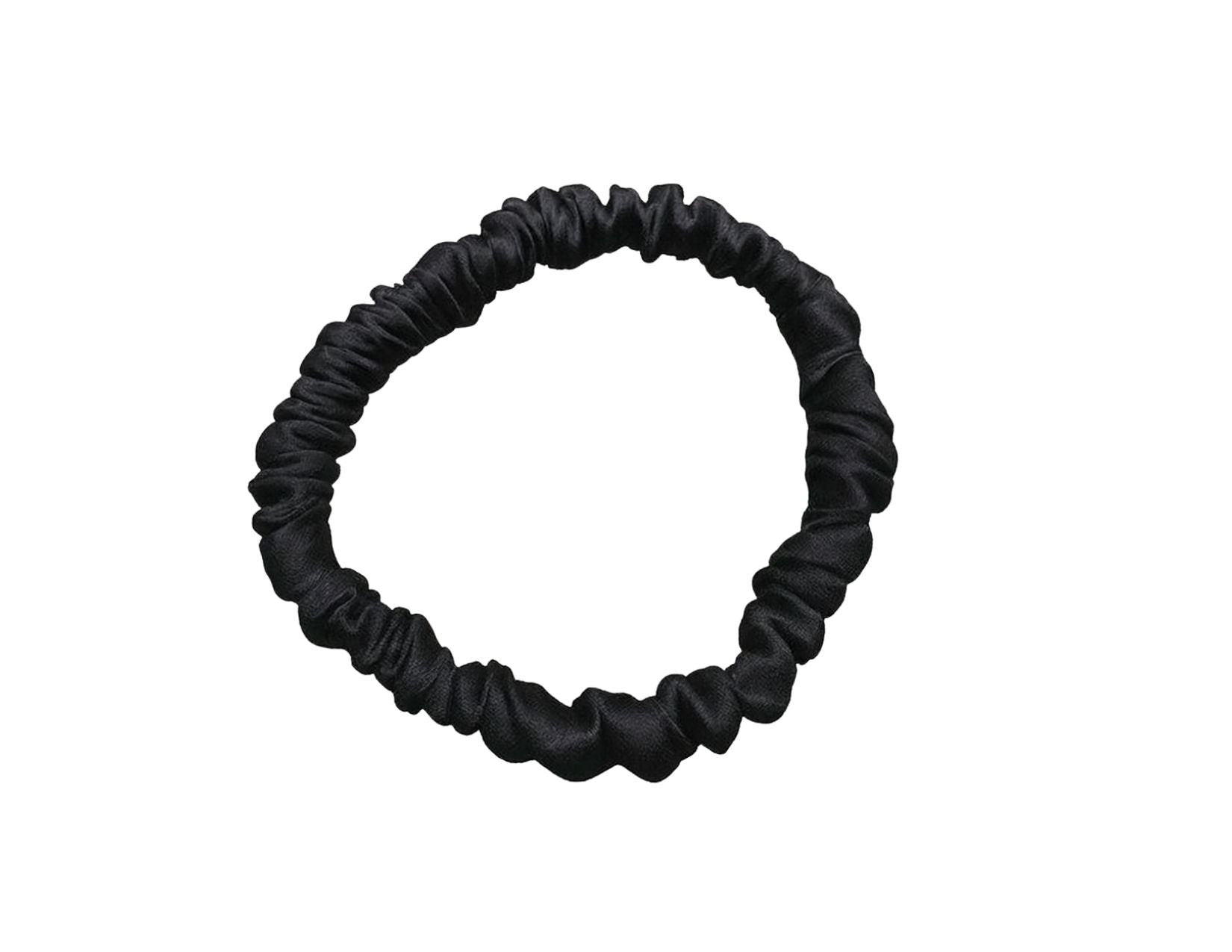 Black Skinny Silk Scrunchies -  Silk Scrunchy - Forster's Finery Fine Silk Products