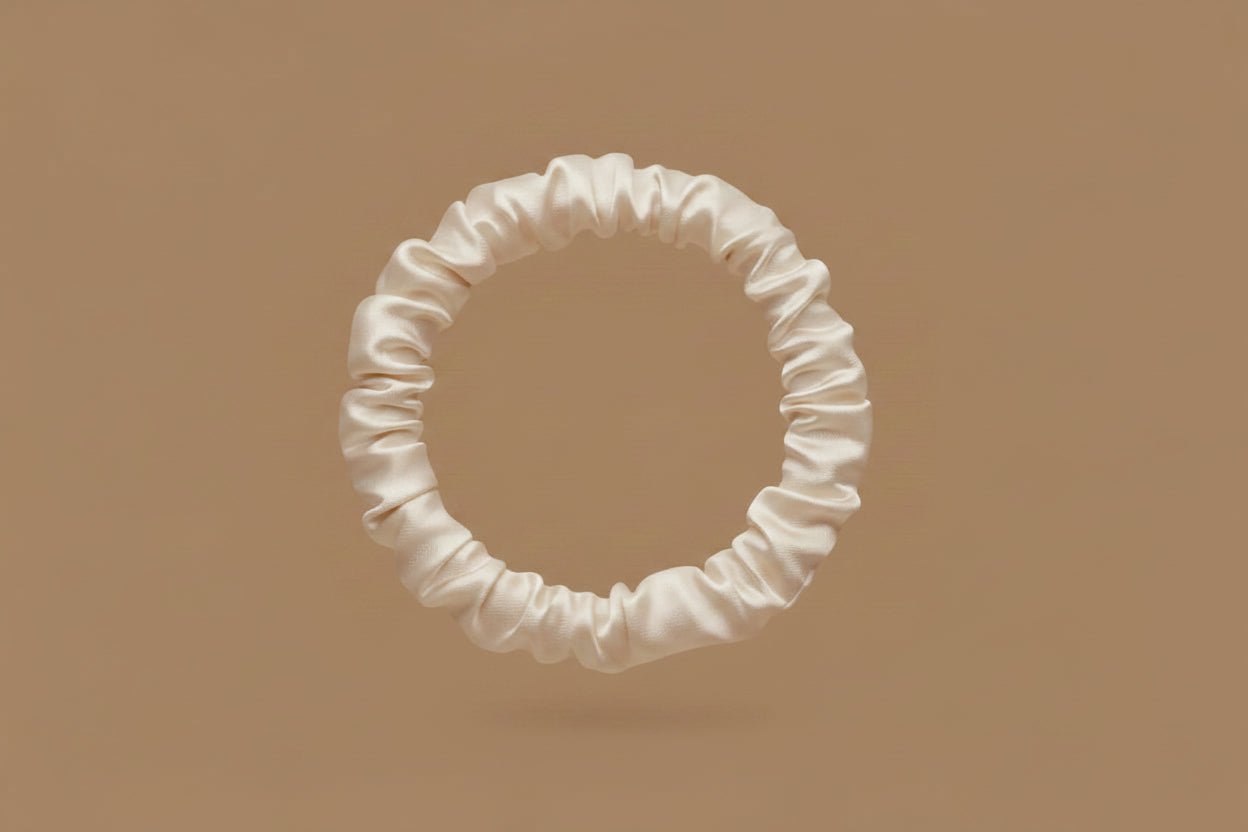 Ivory Skinny Silk Scrunchies -  Silk Scrunchy - Forster's Finery Fine Silk Products