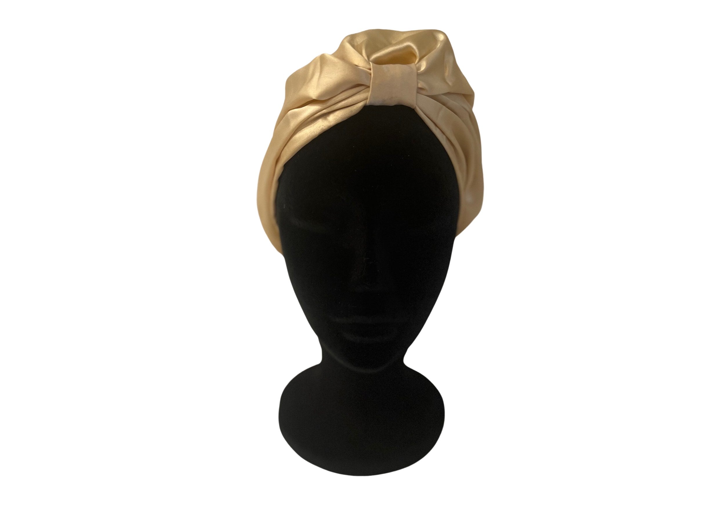  Gold Square Silk Night Cap/Bonnet - Gold Square Silk Night Cap/Bonnet -  -  - Luxurious Fine Silk by Forsters Finery