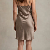 Women's Short Nightgown  Mulberry Silk Taupe