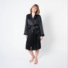  Women's Black Robe - Large / Extra Large -  -  - fine silk products by Forsters Finery