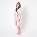  Women's Pink Robe with Black Collar - Large / Extra Large -  -  - fine silk products by Forsters Finery