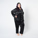  Women's Plus Size Black Pajama Set - 24-26 - FF-Womenspluspajama-24-26-Black -  - Luxurious Fine Silk by Forsters Finery