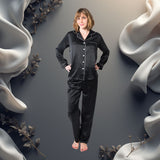 Women's Mulberry Silk Pajama Set Black