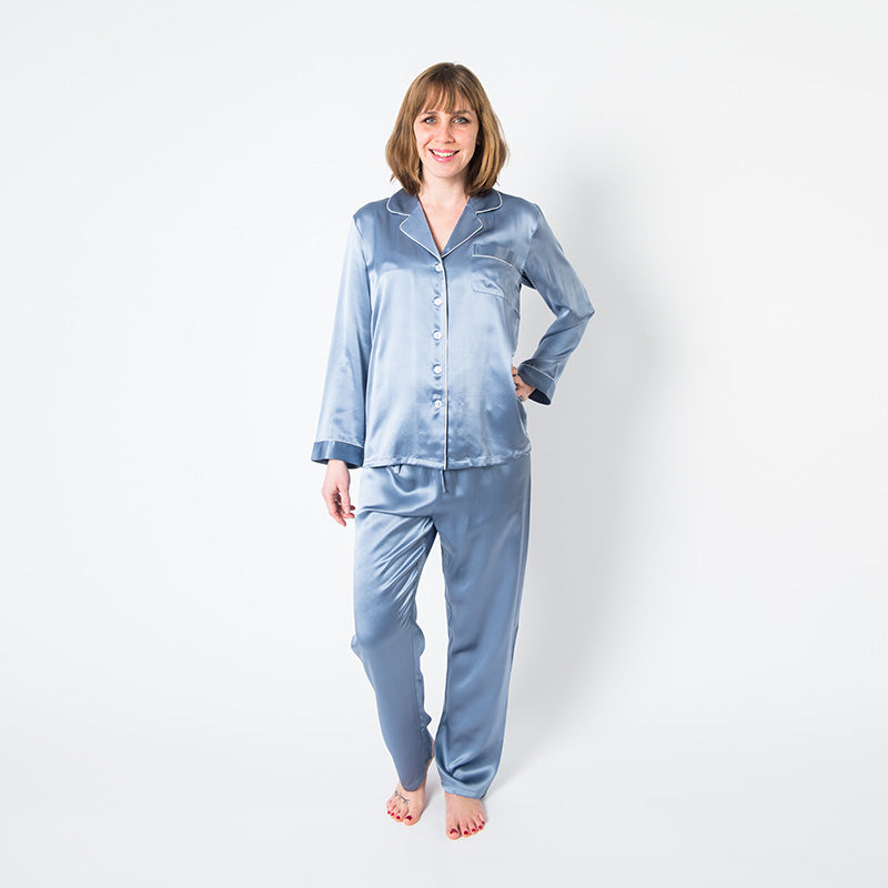 Women's  Mulberry Silk Pajama Set Twilight -  Silk Pajama - Forster's Finery Fine Silk Products