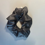 Silk Hair Scrunchie Dk Grey
