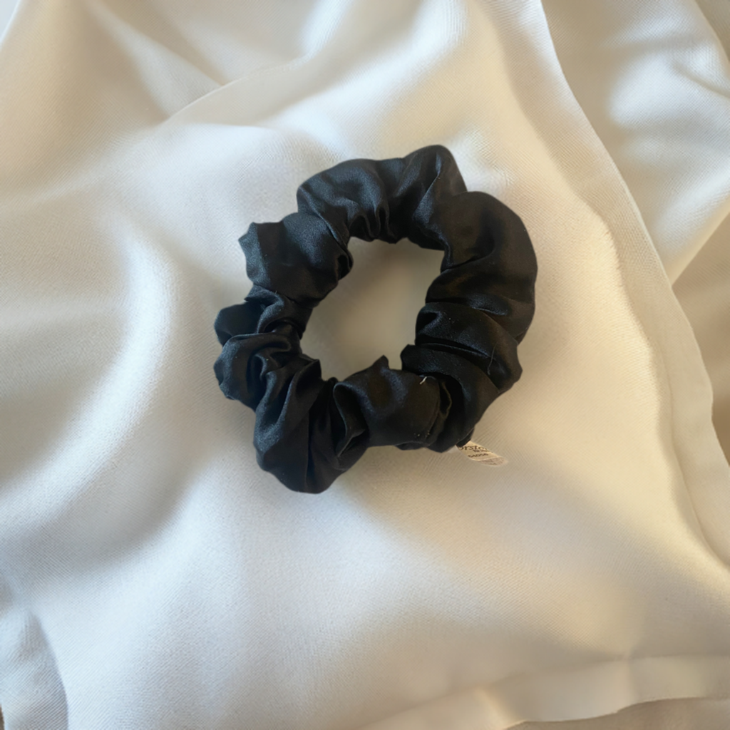  Black Silk Hair Scrunchie - Black Silk Hair Scrunchie -  -  - fine silk products by Forsters Finery
