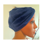 Navy Square Silk Night Cap/Bonnet -  Silk Night Cap - Forster's Finery Fine Silk Products