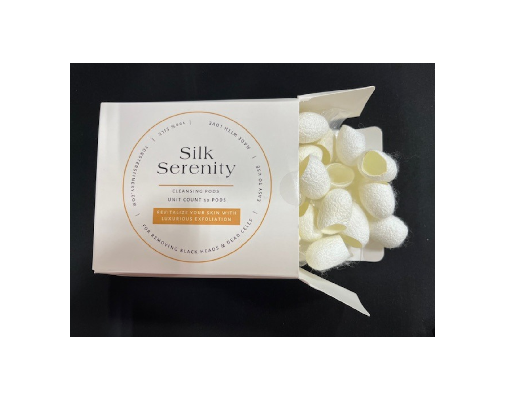 Silk Serenity Exfoliating Pods -  Silk cocoons - Forster's Finery Fine Silk Products