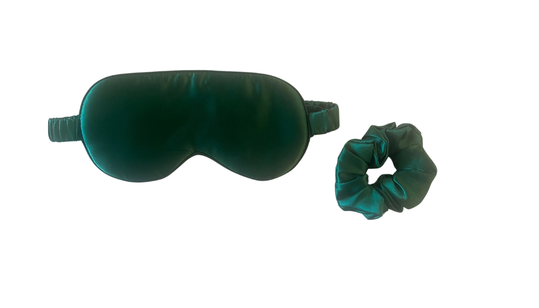 Dark Green Pure Silk Sleep Mask -  Sleep Masks - Forster's Finery Fine Silk Products