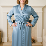Women's  Mulberry Silk Robe Twilight Blue